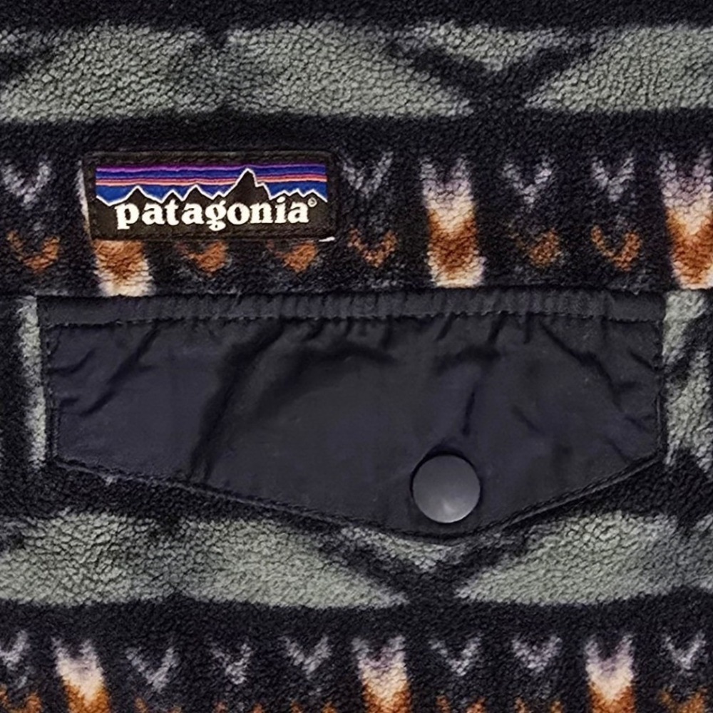 Patagonia Womens Large Synchilla Workwear Fleece 1/4 Snap-up Pullover Aztec Blue - Picture 4 of 7